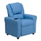 Flash Furniture Kids Recliner, 21-1/2" to 36-1/2" x 27", Upholstery Color: Blue DG-ULT-KID-LTBLUE-GG - alternate 1